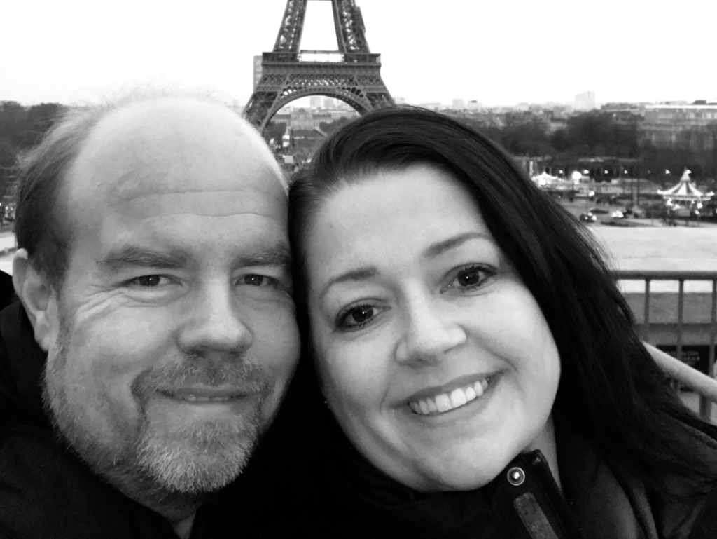 Becky and her husband in Paris, 2017